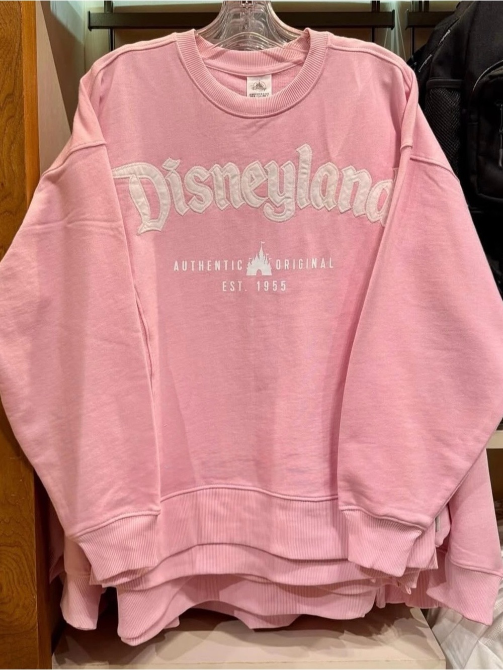 NWT Disney Disneyland Pink Crewneck Pullover Castle Est. 1955 Medium